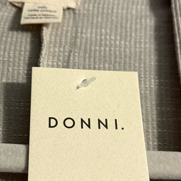 DONNI NWT Long Line Cardigan Tan Grayish Ribbed Basic Casual - Picture 8 of 10